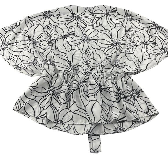 Sweet Rain Floral Print Black & White Blouse XL Career Dressy - Picture 5 of 5